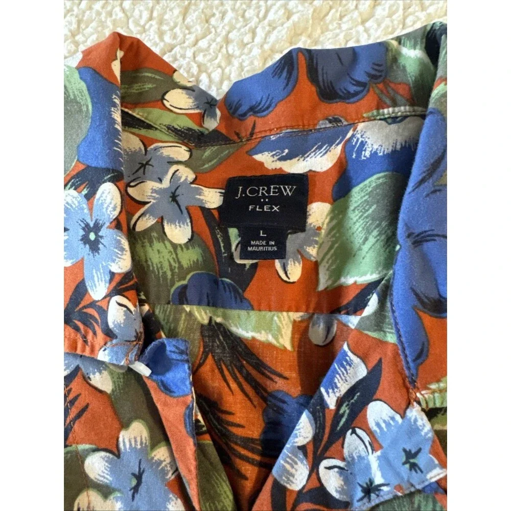 Lot Of 3 J. Crew Flex Cotton Button Shirt Mens Large floral Nice Patterns